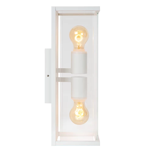 Lucide CLAIRE - Lámpara de pared Dentro/Fuera - 2xE27 - IP54 - Blanco - detalle 2